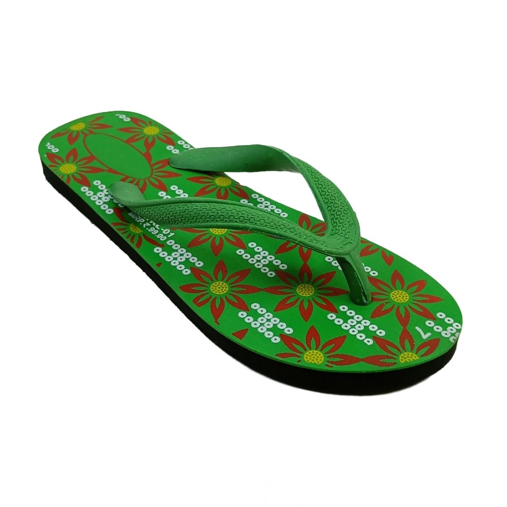 Generic Unisex Printed Lightweight Flip-Flop Hawai Slipper (Green)