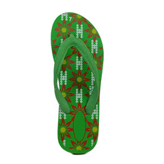 Generic Unisex Printed Lightweight Flip-Flop Hawai Slipper (Green)