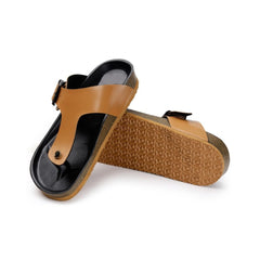 Generische Unisex-Sandalen aus Kork mit verstellbaren Schnallenriemen (Hellbraun)