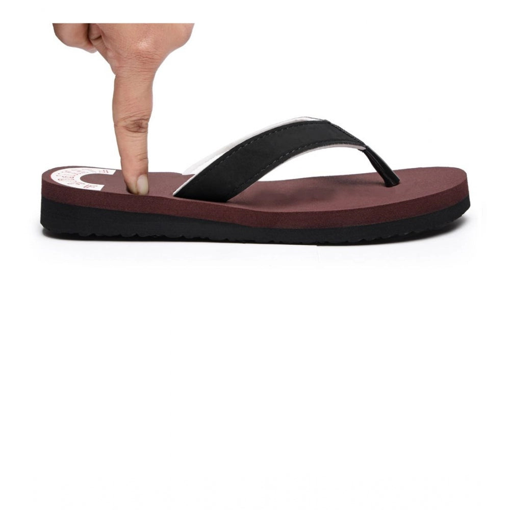 Generische, bequeme orthopädische Arzt-Slipper und Flip-Flops aus Gummi, Unisex (Kastanienbraun)