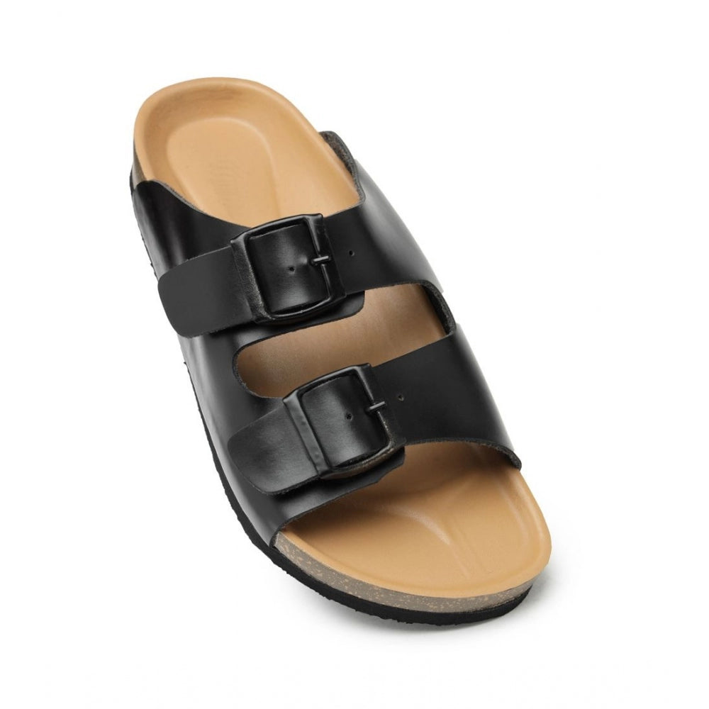 Generische Unisex-Kork-Sandalen aus modischem, bequemem und trendigem Kork (schwarz)