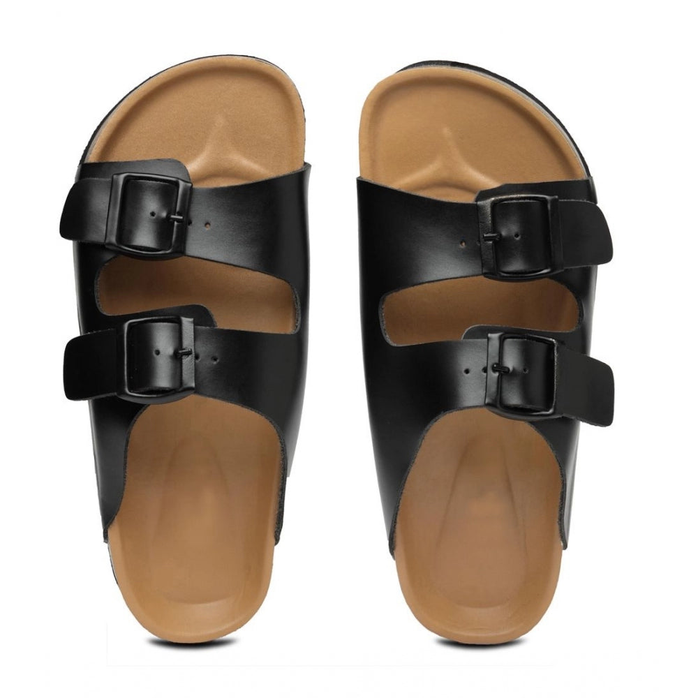 Generische Unisex-Kork-Sandalen aus modischem, bequemem und trendigem Kork (schwarz)