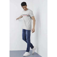 Generic Men's Casual Half sleeve Solid Cotton Crew Neck T-shirt (Light Grey)