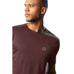 Generic Men's Casual Half sleeve Solid Polyester Crew Neck T-shirt (Maroon)