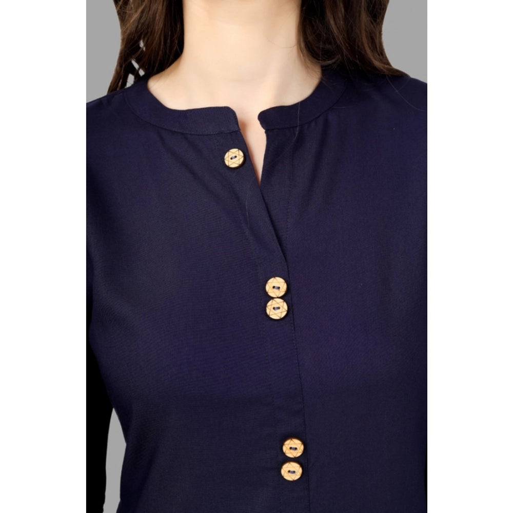 Generisches Damen-Kurti aus Viskose, wadenlang (blau)