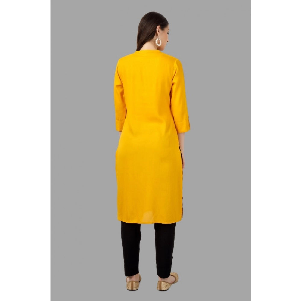 Generisches Damen-Kurti aus Viskose, wadenlang (gelb)