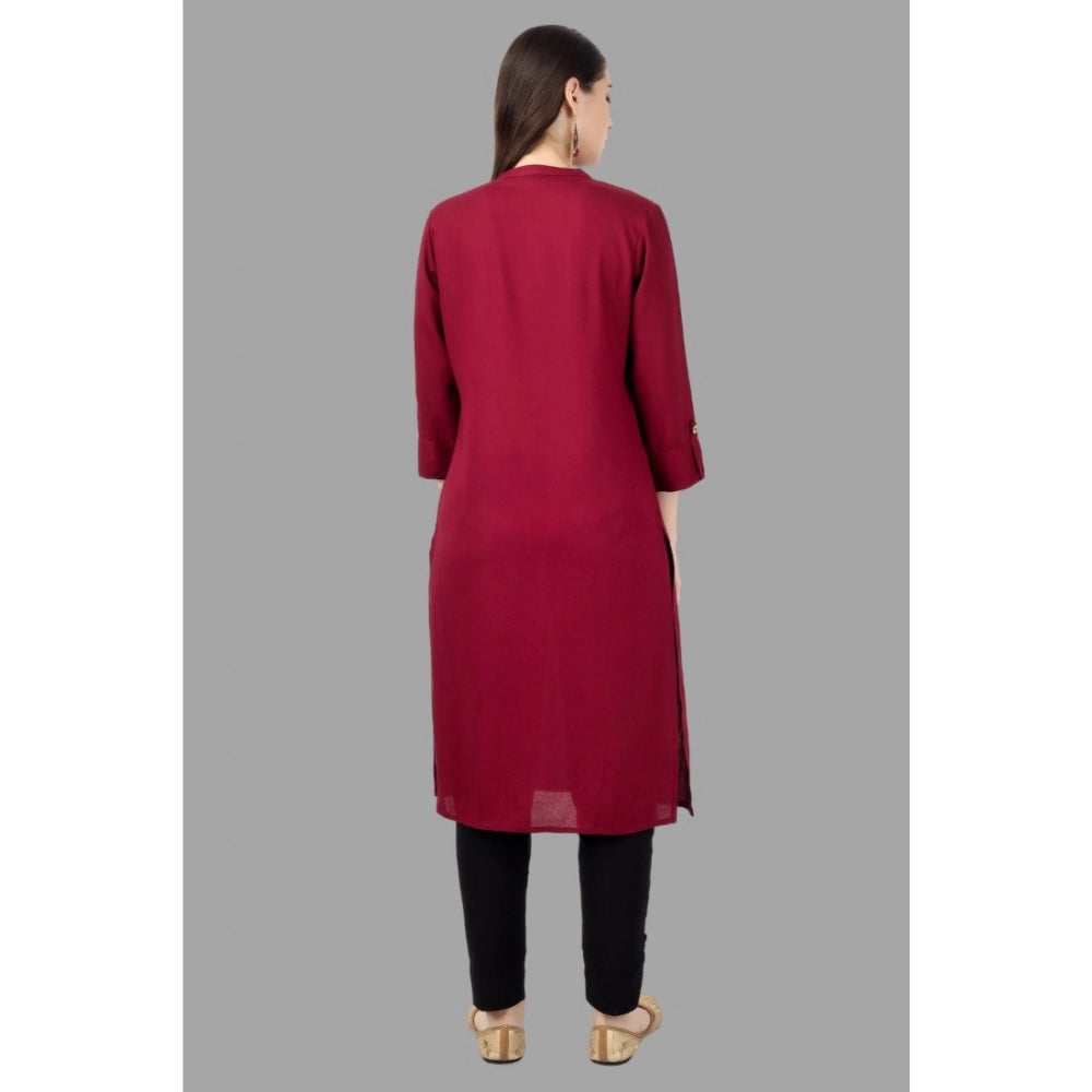 Generisches Damen-Kurti aus Viskose, wadenlang (Kastanienbraun)