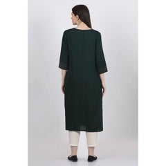 Generisches Damen-Kurti mit 3/4-Ärmeln, bedruckt, aus Viskose und Rayon (Grün)