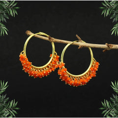 Generic Women's Orange Color Antique Hoop Earrings