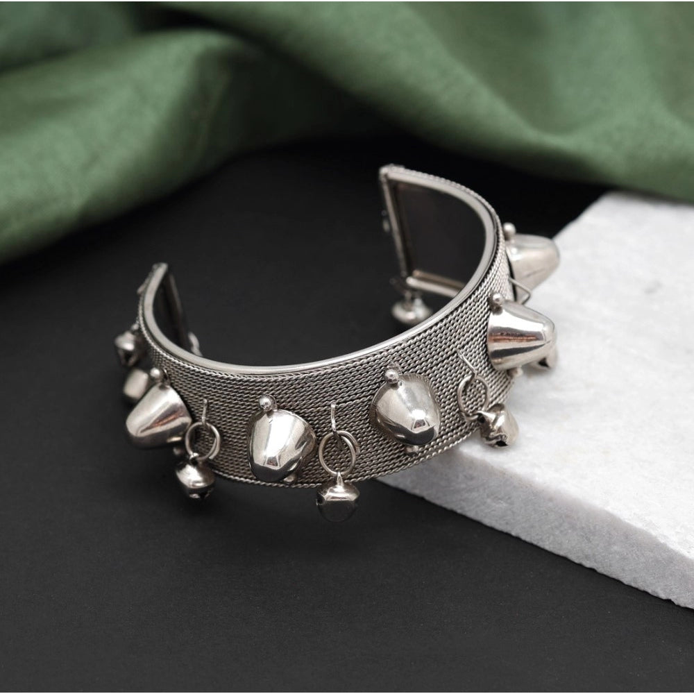 Generisches verstellbares oxidiertes Armband für Damen in Silber