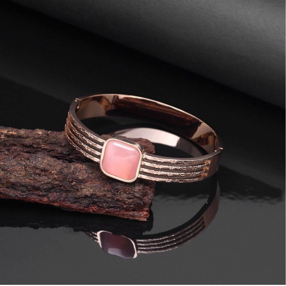 Generisches verstellbares Armband mit Monalisa-Steinen in Rosa für Damen