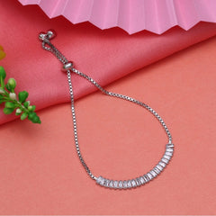 Generic Women's Silver Color Rhinestone Adjustable Bracelet