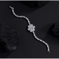 Generic Women's White Color Rhinestone Adjustable Bracelet