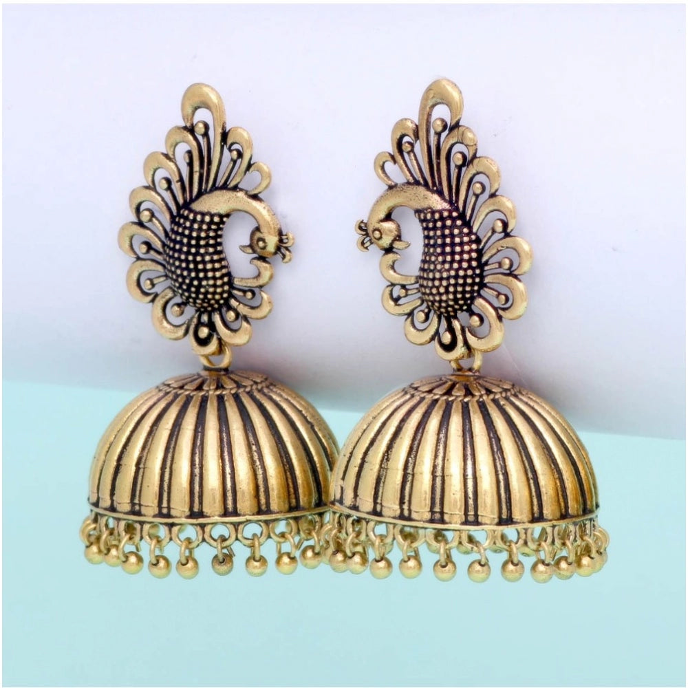 Generic Women's Ethnic Party Wear Oxidised Jhumka Earrings