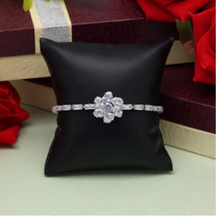 Generic Women's White Color Rhinestone Adjustable Bracelet