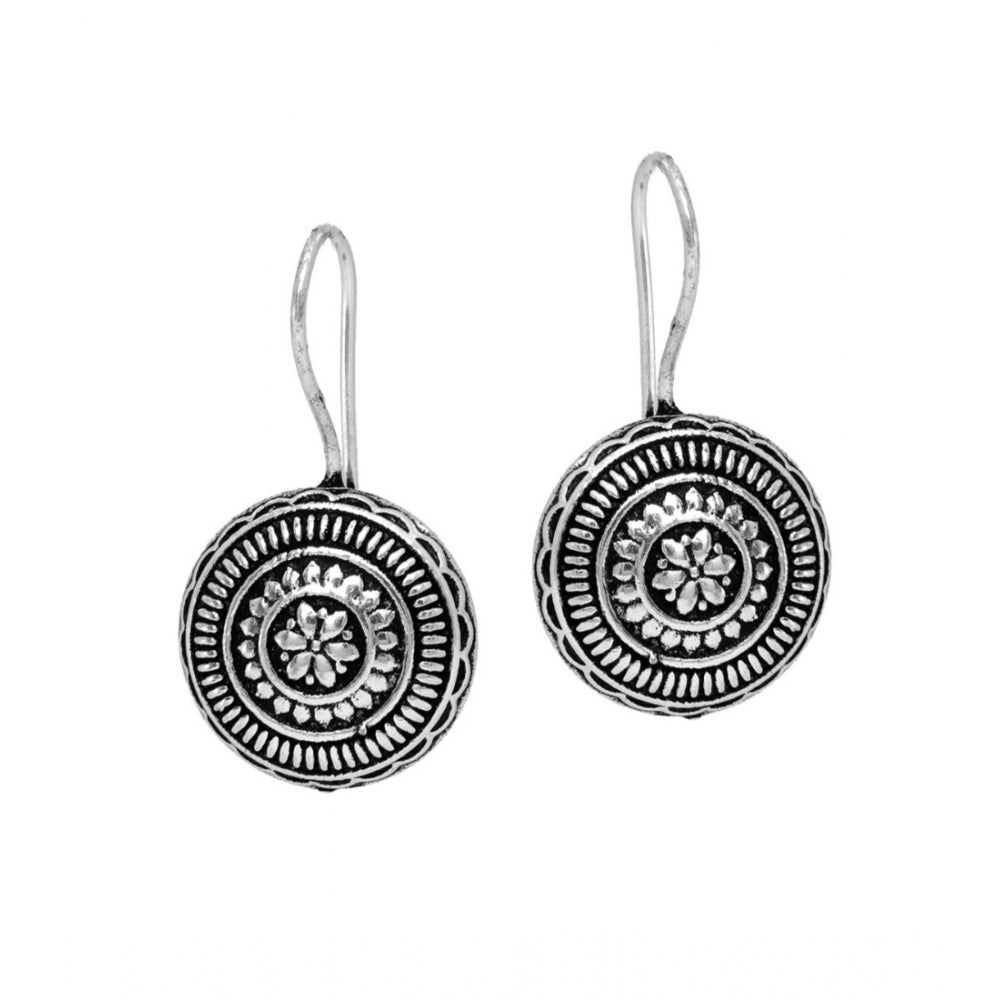 Generic Women's Oxidised Silver Tone Fashion Earrings Studs