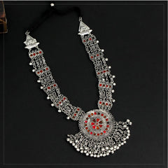 Generic Women's Multi Color Oxidised Meena Necklace