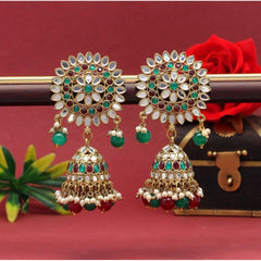 Generic Women's Maroon &amp; Green Color Mirror Earrings