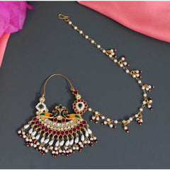 Generischer Meenakari-Nasenschmuck für Damen, mehrfarbig, Kundan und Perlen