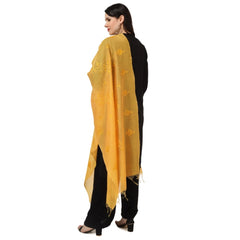 Generischer bestickter Dupatta aus Baumwolle für Damen (Gelb, Länge: 2,25 bis 2,50 m)