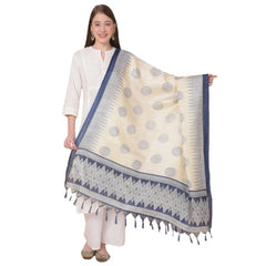 Generischer bedruckter Dupatta aus Kunstseide für Damen (blau, Länge: 2,25 bis 2,50 m)