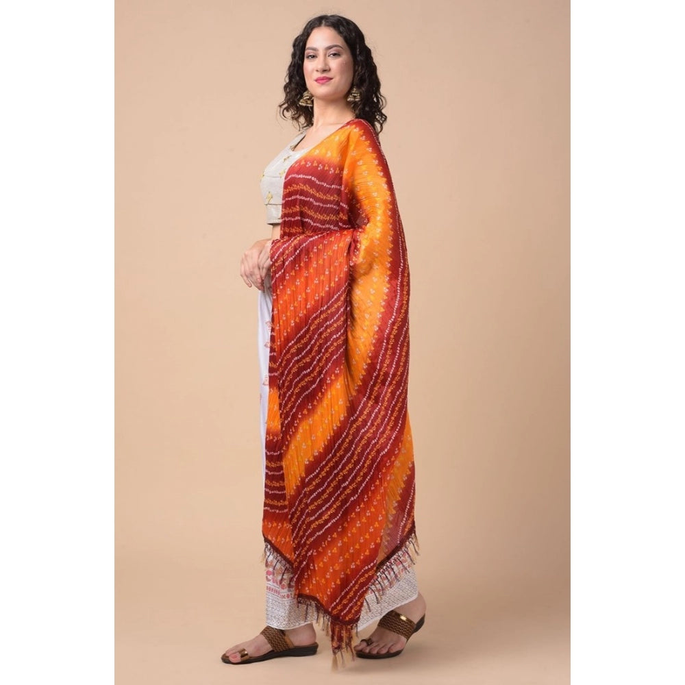 Generic Women's Chanderi Printed Dupatta (Multicolor, Length: 2.25 to 2.50 Mtr)