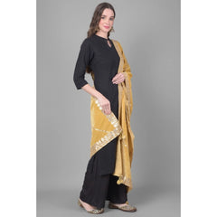 Generic Women's Velvet Gotta Patti Dupatta (Gold, Length: 2.25 to 2.50 Mtr)