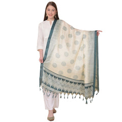 Generischer bedruckter Dupatta aus Kunstseide für Damen (Grau, Länge: 2,25 bis 2,50 m)