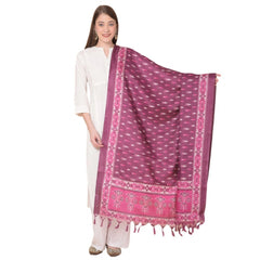 Generischer bedruckter Dupatta aus Kunstseide für Damen (lila, Länge: 2,25 bis 2,50 m)