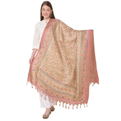 Generischer bedruckter Dupatta aus Kunstseide für Damen (Rosa, Länge: 2,25 bis 2,50 m)