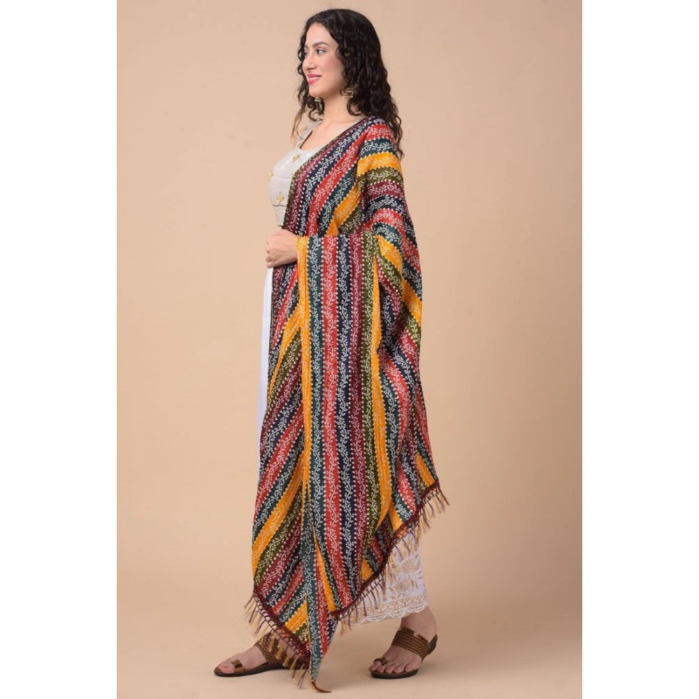 Generic Women's Chanderi Printed Dupatta (Multicolor, Length: 2.25 to 2.50 Mtr)