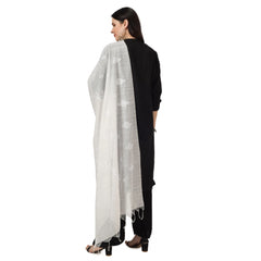 Generischer bestickter Dupatta aus Baumwolle für Damen (weiß, Länge: 2,25 bis 2,50 m)