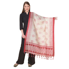 Generischer bedruckter Dupatta aus Kunstseide für Damen (Kastanienbraun, Länge: 2,25 bis 2,50 m)