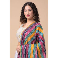 Generic Women's Chanderi Printed Dupatta (Multicolor, Length: 2.25 to 2.50 Mtr)