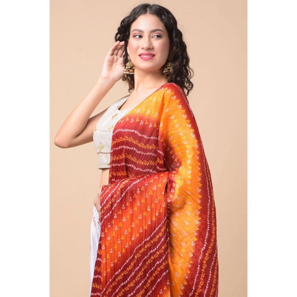 Generic Women's Chanderi Printed Dupatta (Multicolor, Length: 2.25 to 2.50 Mtr)