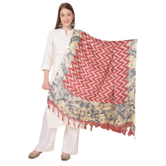 Generischer bedruckter Dupatta aus Kunstseide für Damen (Kastanienbraun, Länge: 2,25 bis 2,50 m)