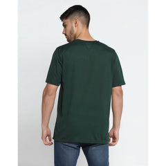 Generic Men's Casual Half Sleeve Printed Cotton Blended Round Neck T-shirt (B.Green)