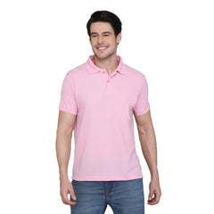 Generic Herren-T-Shirt mit halblangen Ärmeln und Polokragen aus Baumwollmischung (Rosa)