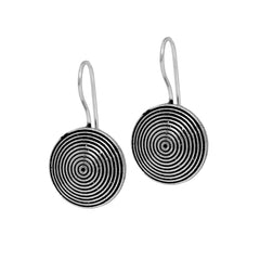 Generic Women's Jalebi Design Silver Tone Oxidised Stud Brass Earrings