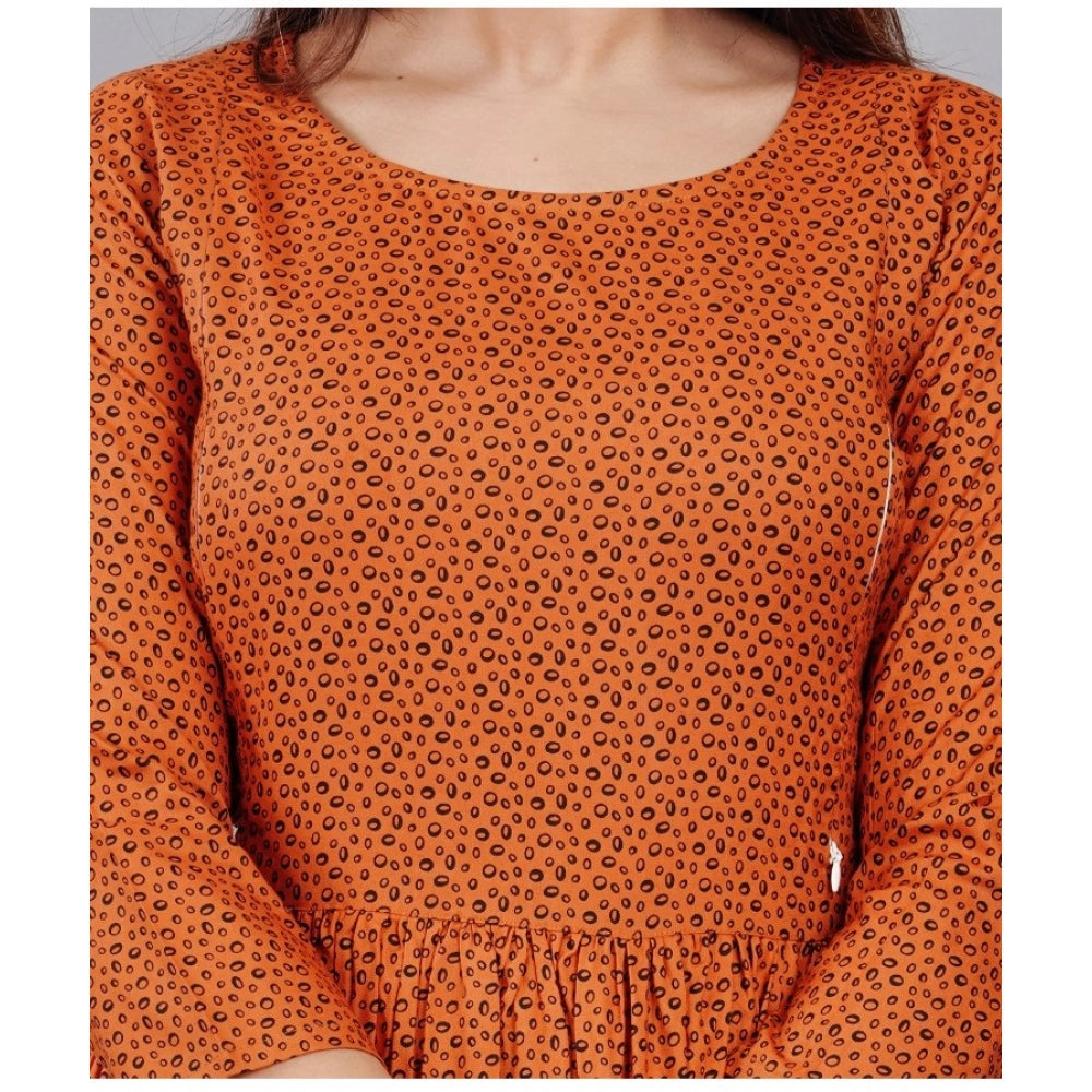 Generic Damen Kurti, lässig, 3/4-Ärmel, bedruckt, Viskose, Schwangerschafts-/Still-Kurti (braun)