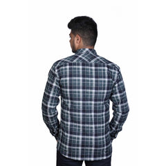 Generic Men's Cotton Lycra Full Sleeve Checked Casual Shirt (Dark Green)