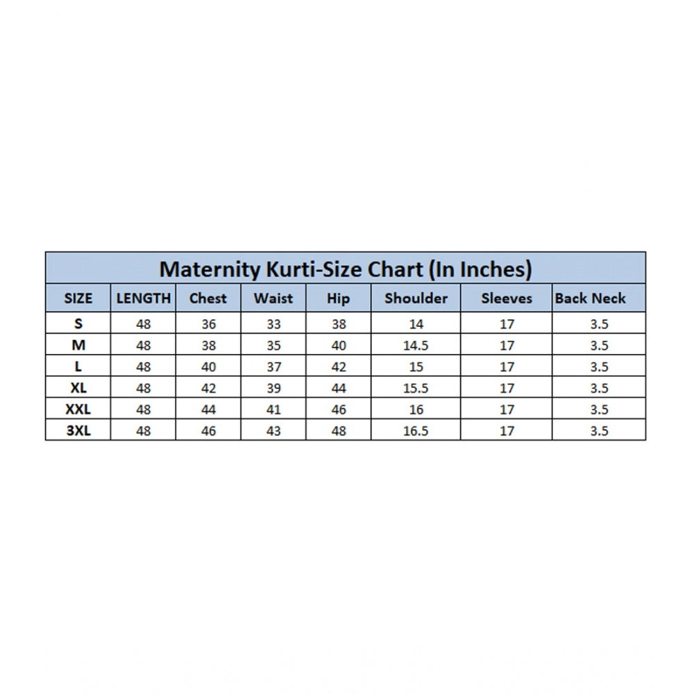 Generic Damen Kurti, leger, 3/4-Ärmel, bedruckt, Viskose, Schwangerschafts-/Still-/Kurti (grau)