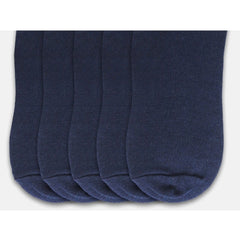 Generic 5 Pairs Unisex Casual Cotton Blended Solid Ankle length Socks (Navy)