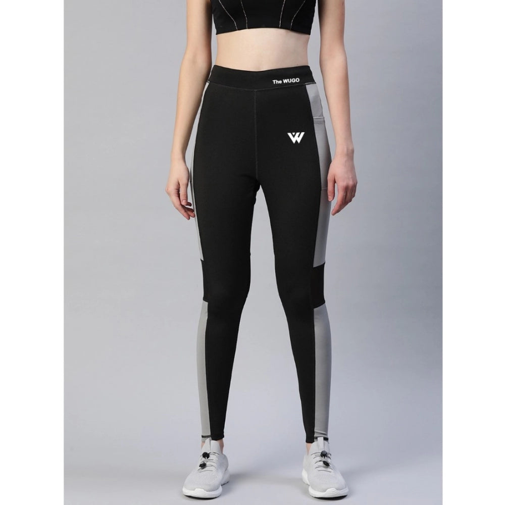 Generische Damen-Sport-Leggings aus Polyester (Schwarz und Grau)