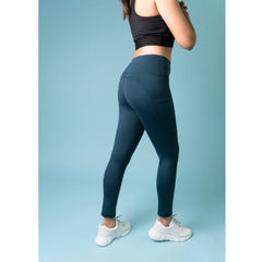 Generische Damen Polyester Soild Sport Leggings (Blau)