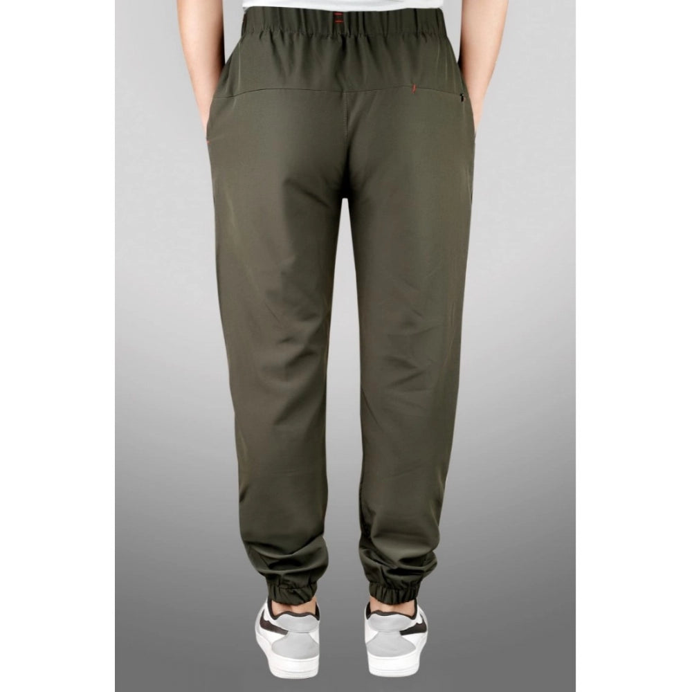 Generic Men's Polyster Soild Track Pant-Lower (Dark Green)