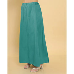 Generic Women's Cotton Solid Free Size Petticoat (Green)