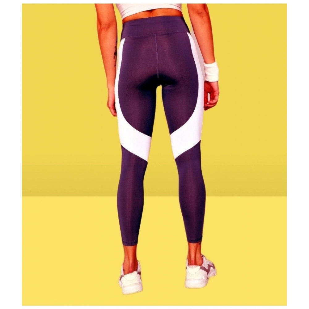 Generic Women's Polyster Soild Sport Leggings (Purple)