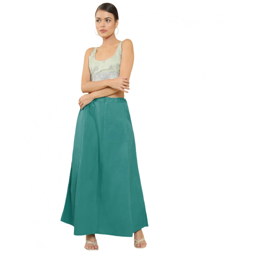 Generic Women's Cotton Solid Free Size Petticoat (Green)
