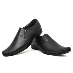 Generic Men's Solid Faux Leather Slip on Formal Shoes (Black)